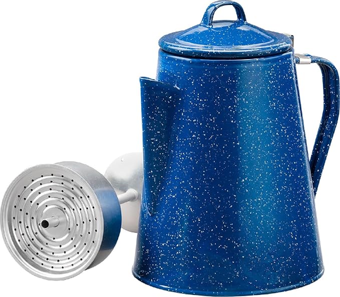 8 Cup Camping Enamel Coffee Percolator