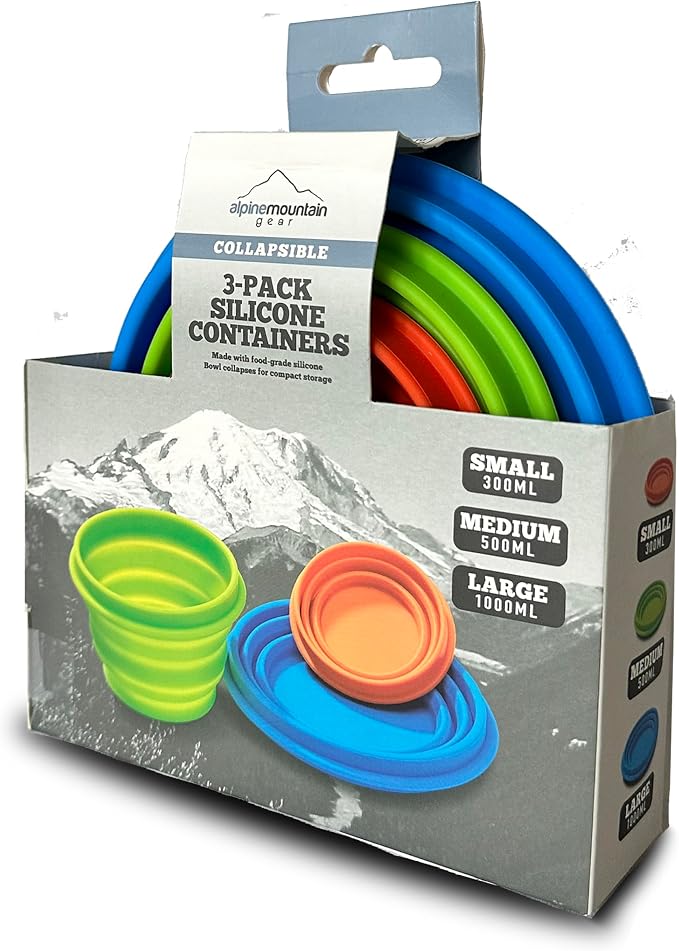 Scratch & Dent Promo - Collapsible Silicone Bowl 3 Pack for Camping and Backpacking (No Lids)
