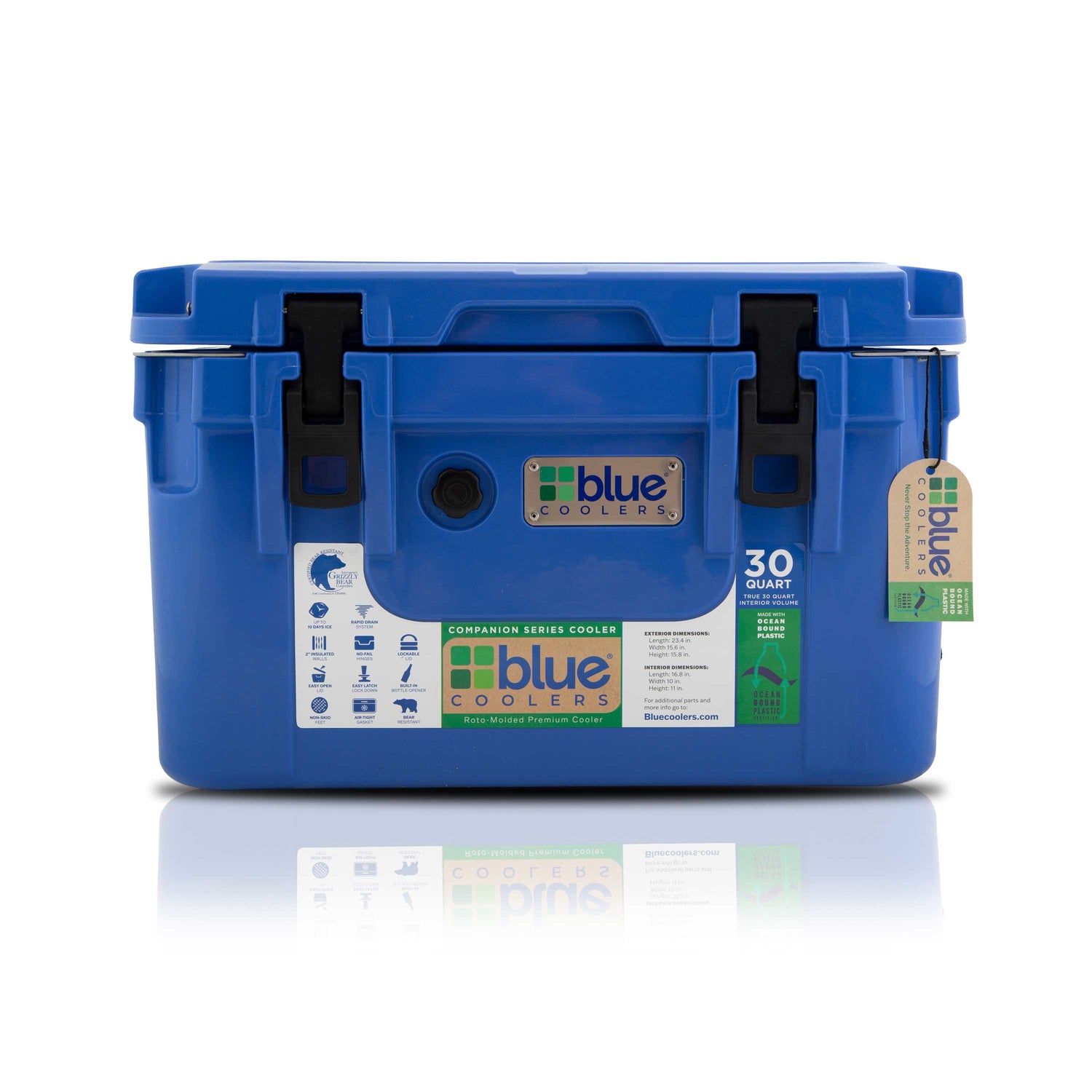 Ocean Bound Reclaimed Plastics 30 Quart Roto-Molded Cooler