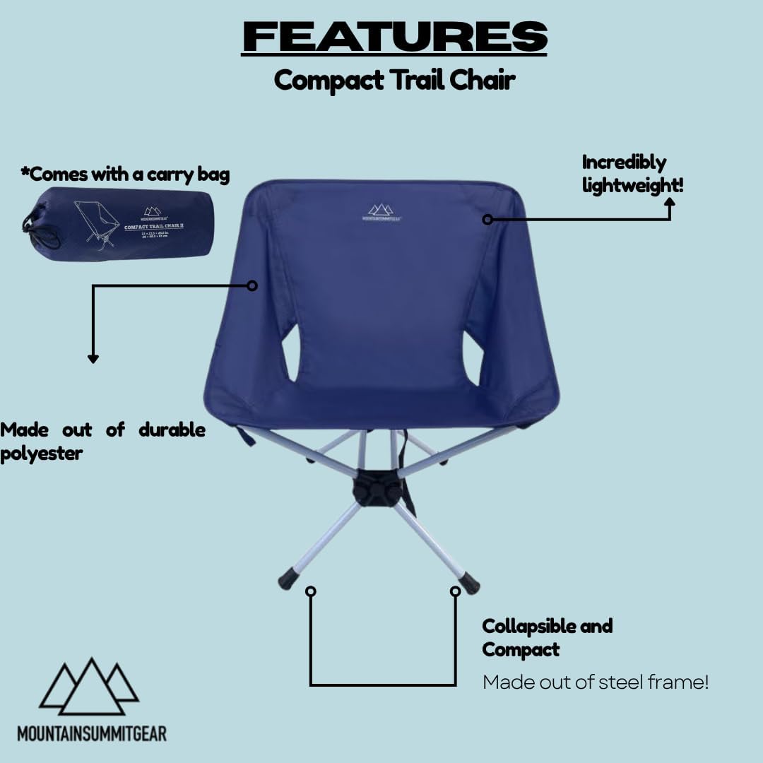Compact Trail Chair for Camping - Portable and Lightweight