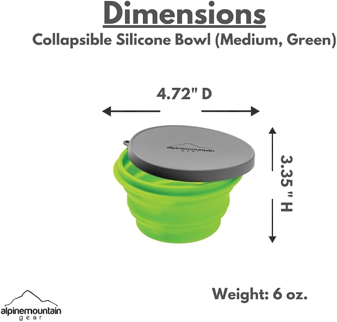 Scratch & Dent Promo - Collapsible Silicone Container w/Lid - Med. Green