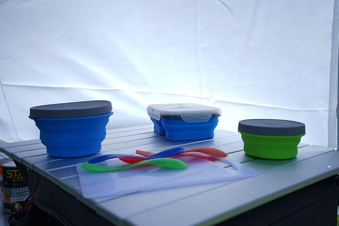 Scratch & Dent Promo - Collapsible Silicone Container w/Lid - Med. Green