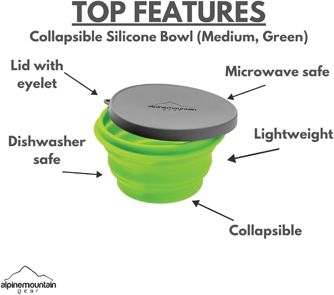 Scratch & Dent Promo - Collapsible Silicone Container w/Lid - Med. Green