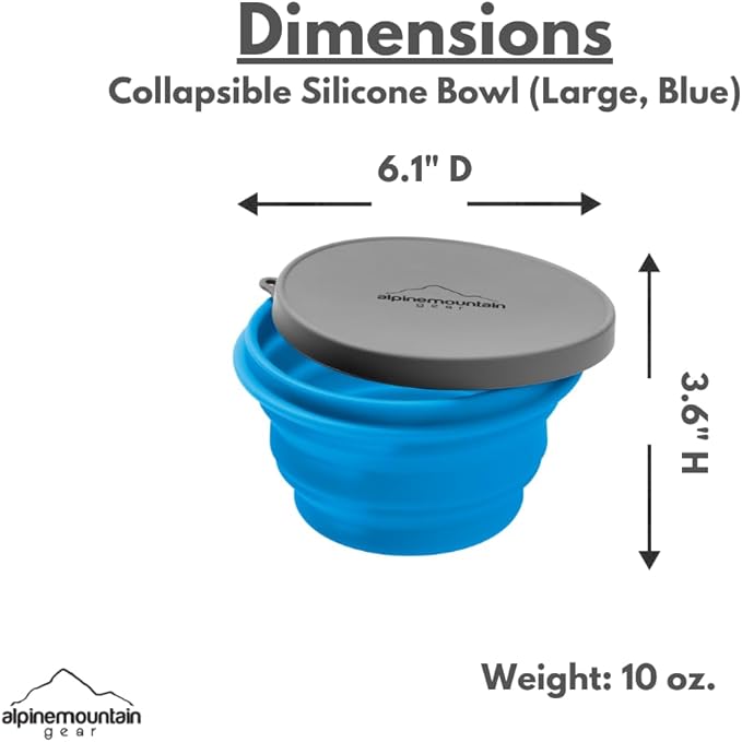 Scratch & Dent Promo - Collapsible Silicone Container w/Lid - Large Blue