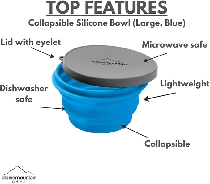 Scratch & Dent Promo - Collapsible Silicone Container w/Lid - Large Blue
