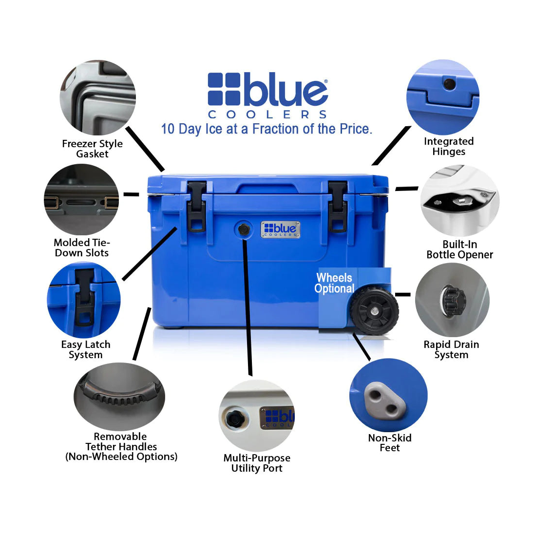 60 Quart Ice Vault Roto-Molded Cooler with Wheels – Caddis Sports