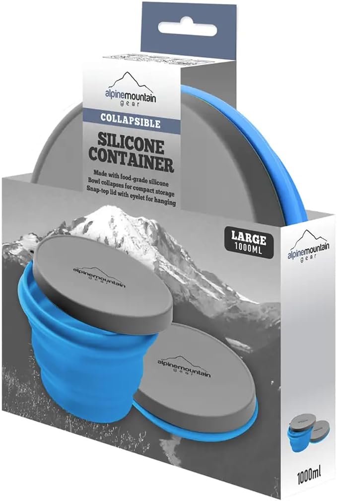 Scratch & Dent Promo - Collapsible Silicone Container w/Lid - Large Blue