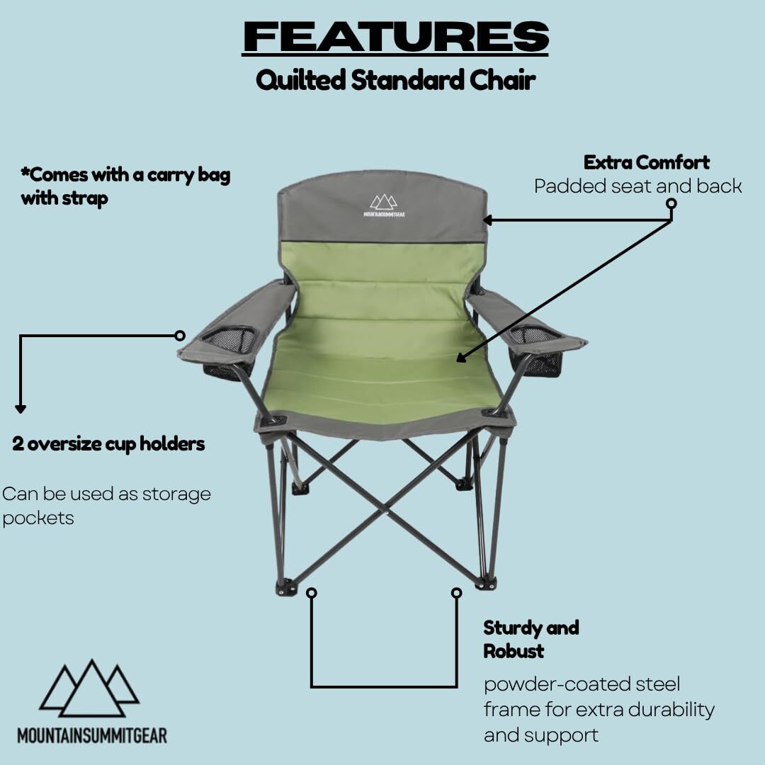 Quilted Camping Chair - Low and Standard Height