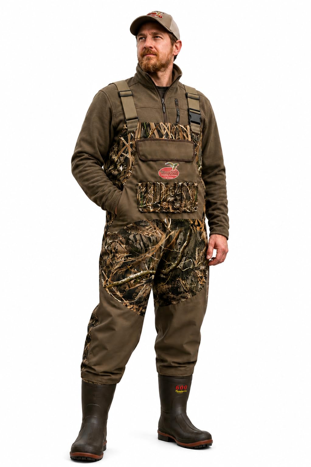 Caddis Waterfowl Mossy Oak Breathable Bootfoot Wader, front view