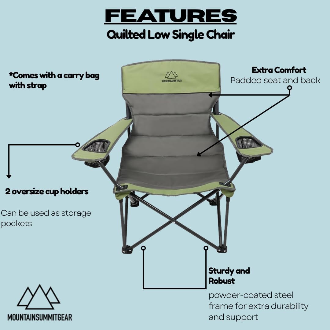 Quilted Camping Chair - Low and Standard Height