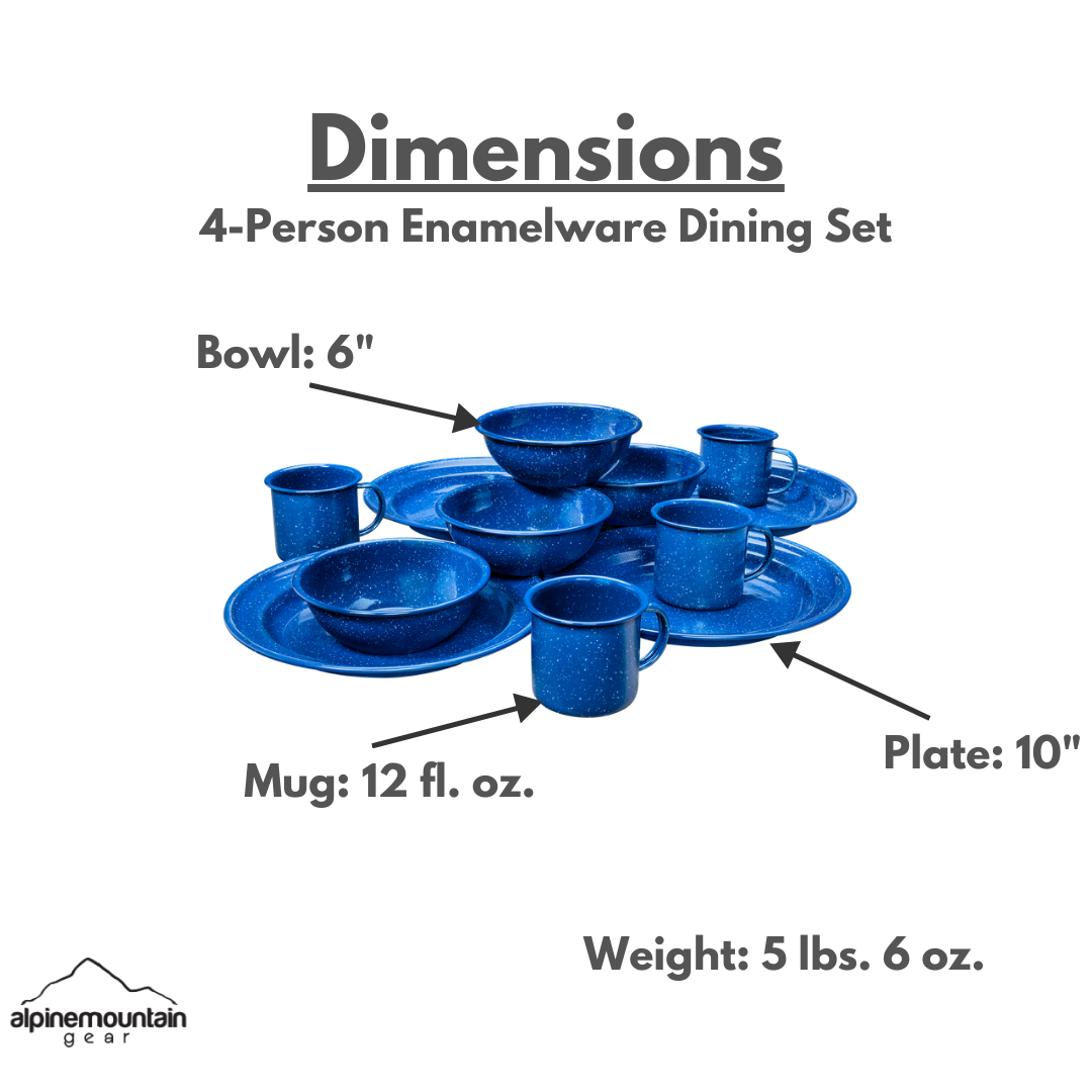 4 Person Enamel Table Set Promo