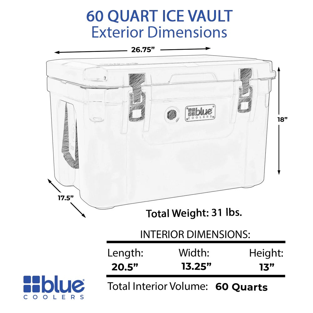 60 Quart Ice Vault Roto-Molded Cooler – Caddis Sports