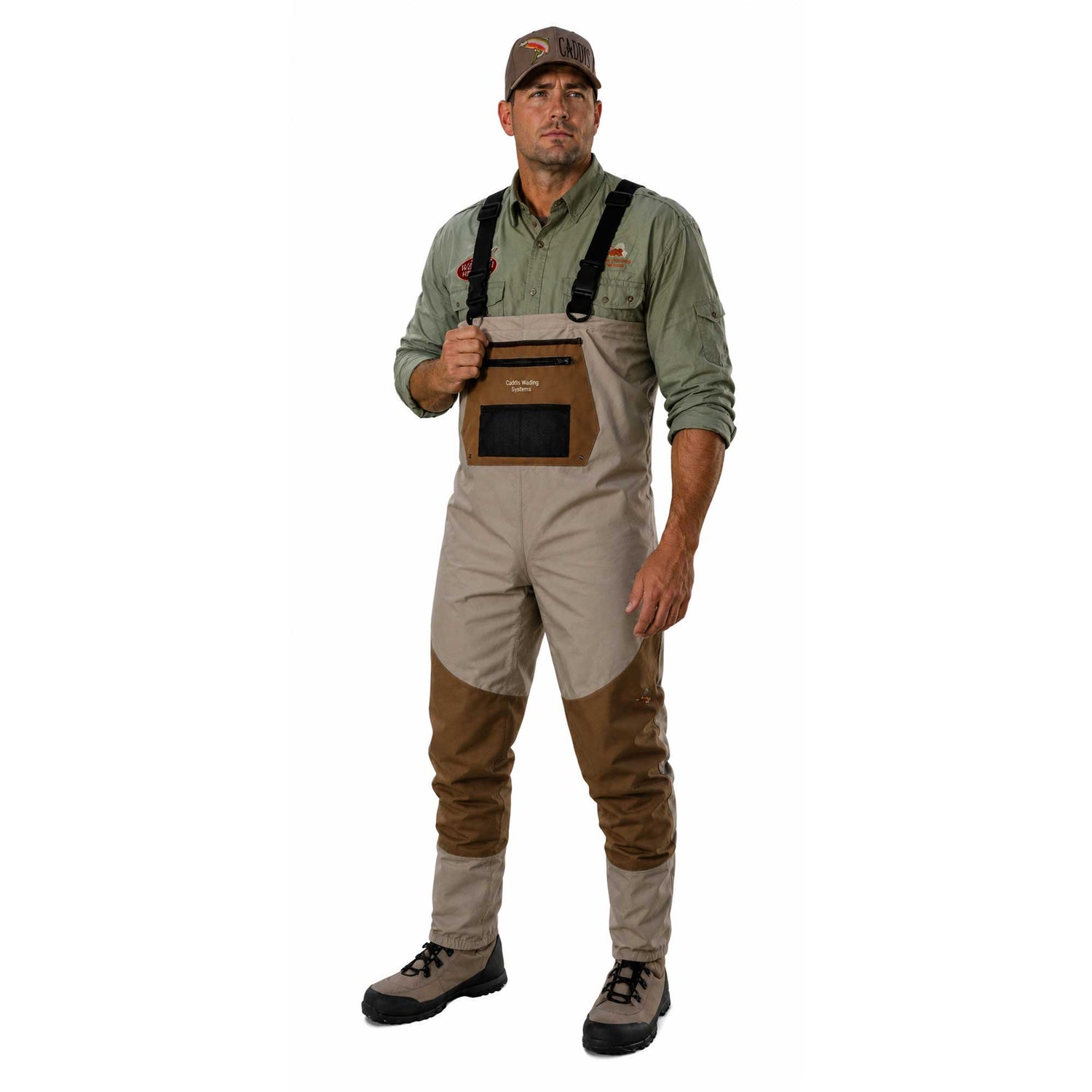 Caddis Men's 2-Tone Taupe Deluxe Breathable Stocking Foot Wader