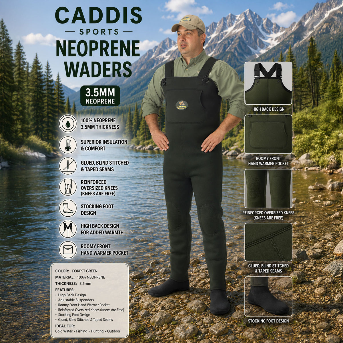 Caddis Men's Neoprene Stocking Foot Wader