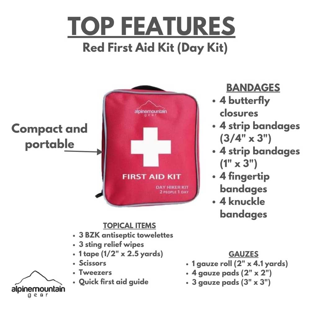First Aid Kit - Compact Emergency Medical Kit with Bandages, Gauze, and More