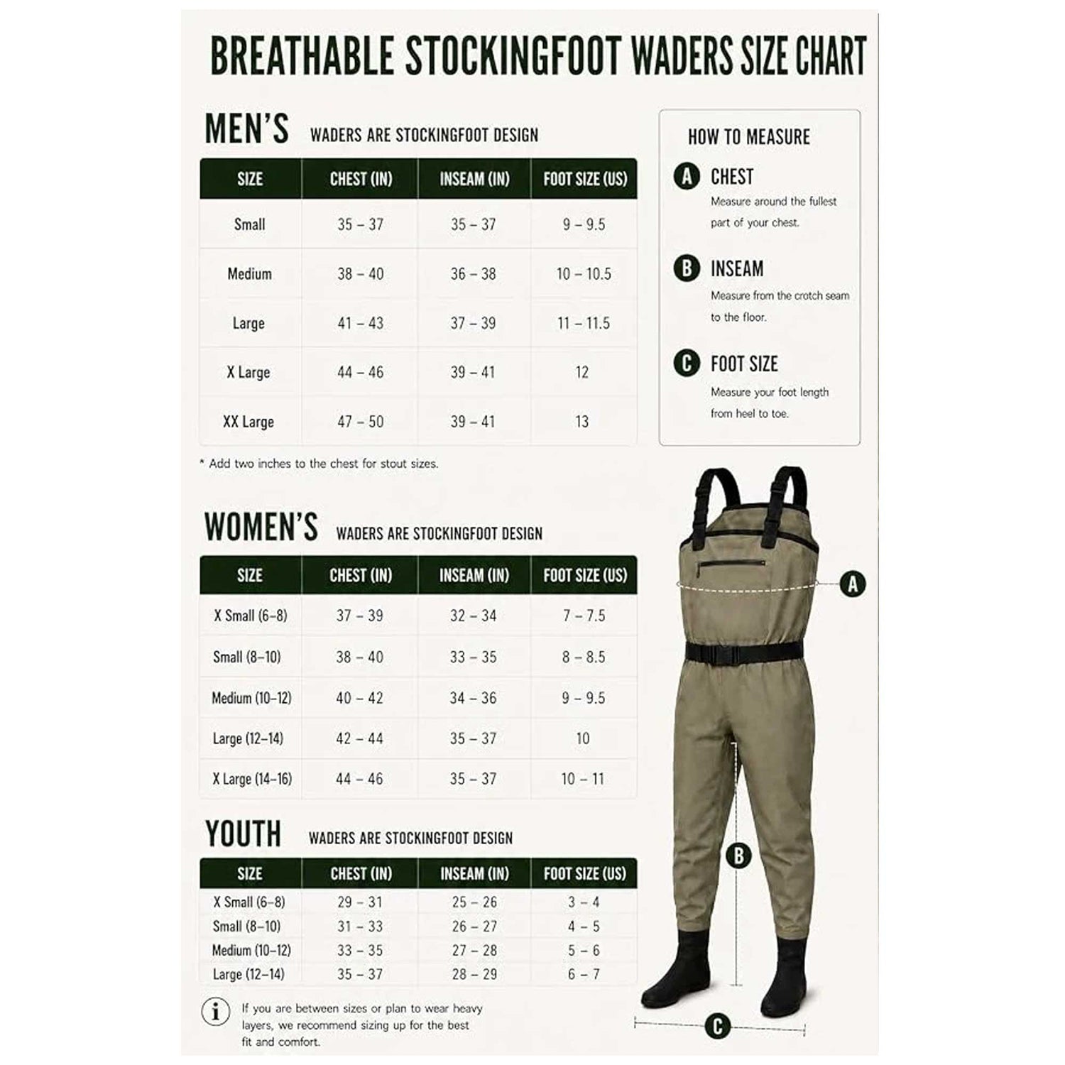 CADDIS Youth Promo Breathable Stocking Foot Waders, Taupe