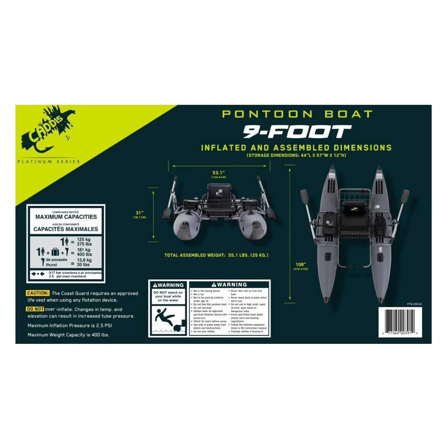 9 ft. Pontoon Boat - Alum. Frame