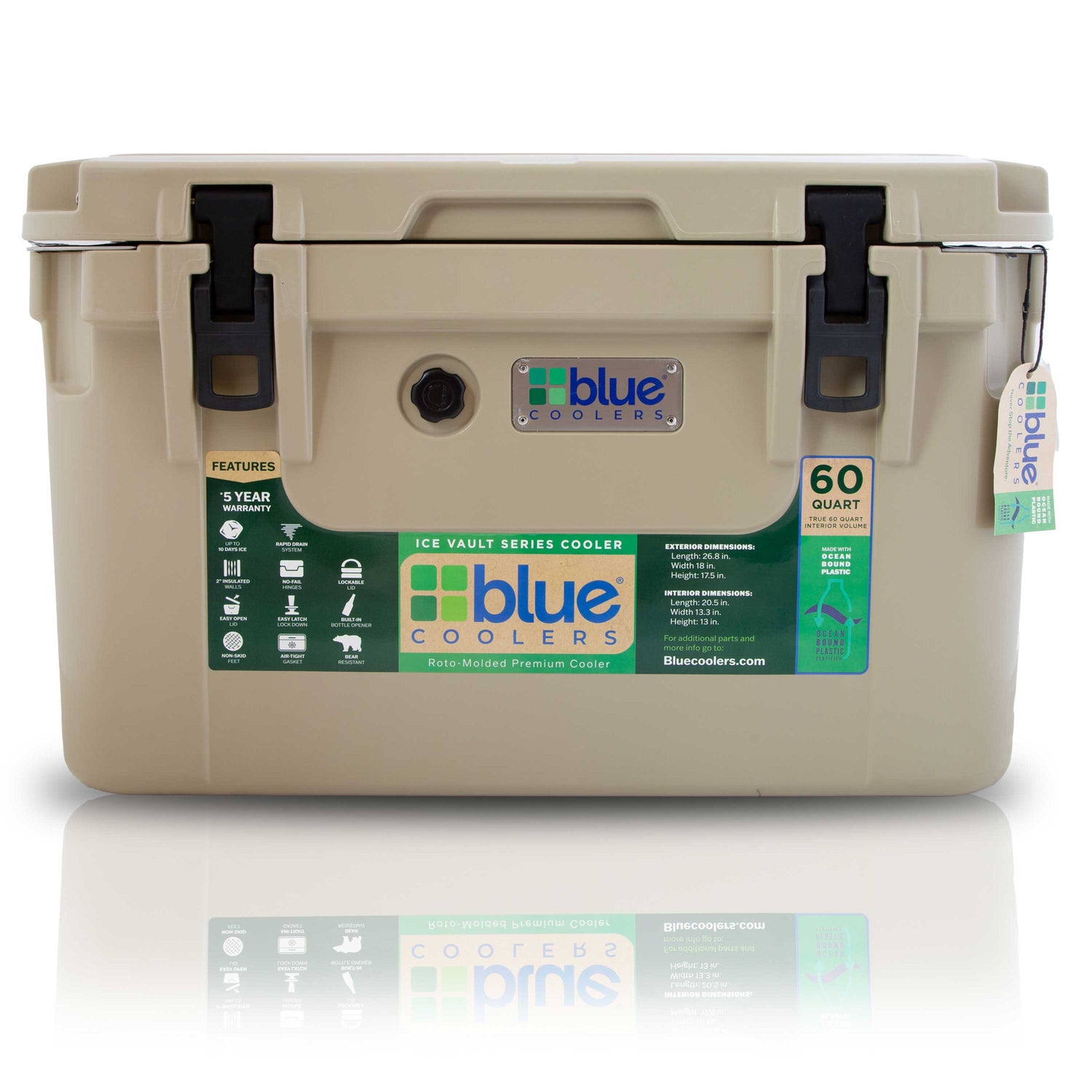 Ocean Bound Reclaimed Plastics 60 Quart Roto-Molded Cooler