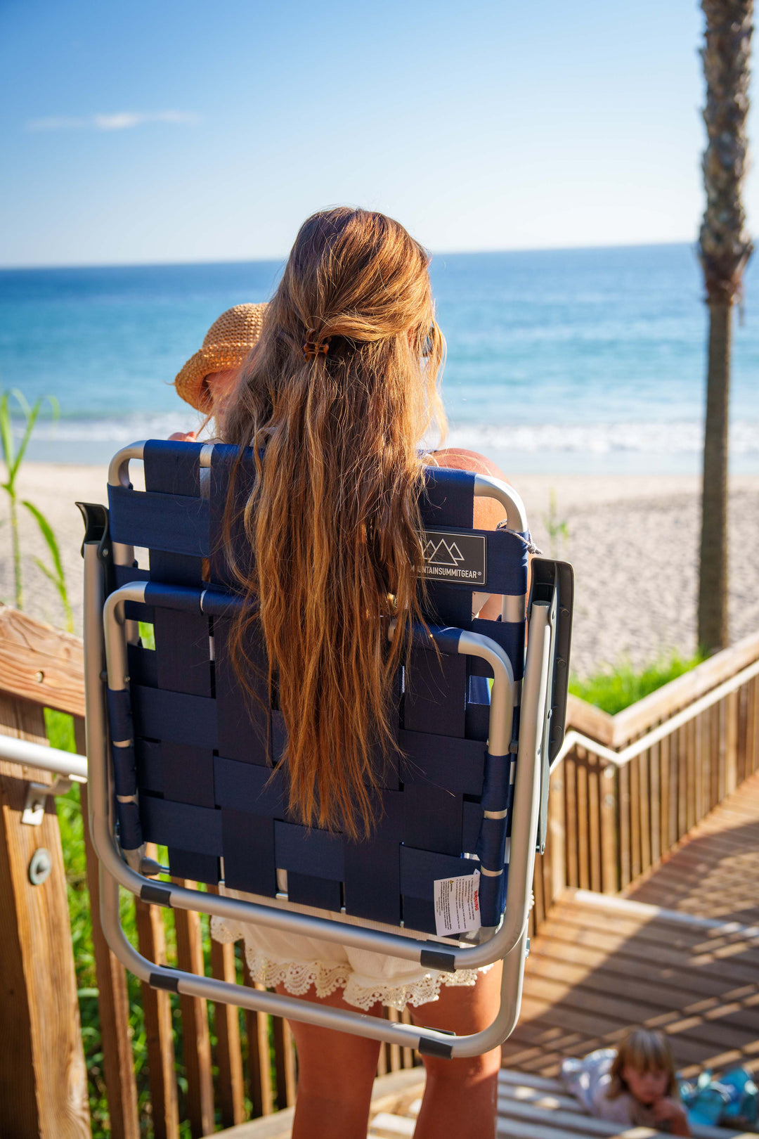 Backpack Beach Chair - Navy Blue - Promo