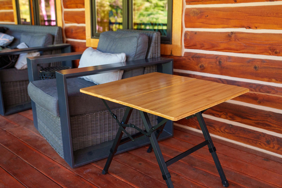 Foldable Bamboo Camping Table - Mountain Summit Gear Promo