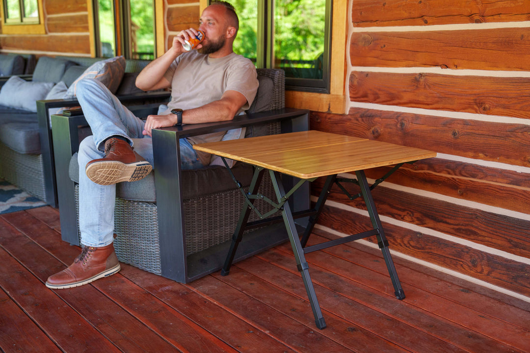 Foldable Bamboo Camping Table - Mountain Summit Gear Promo