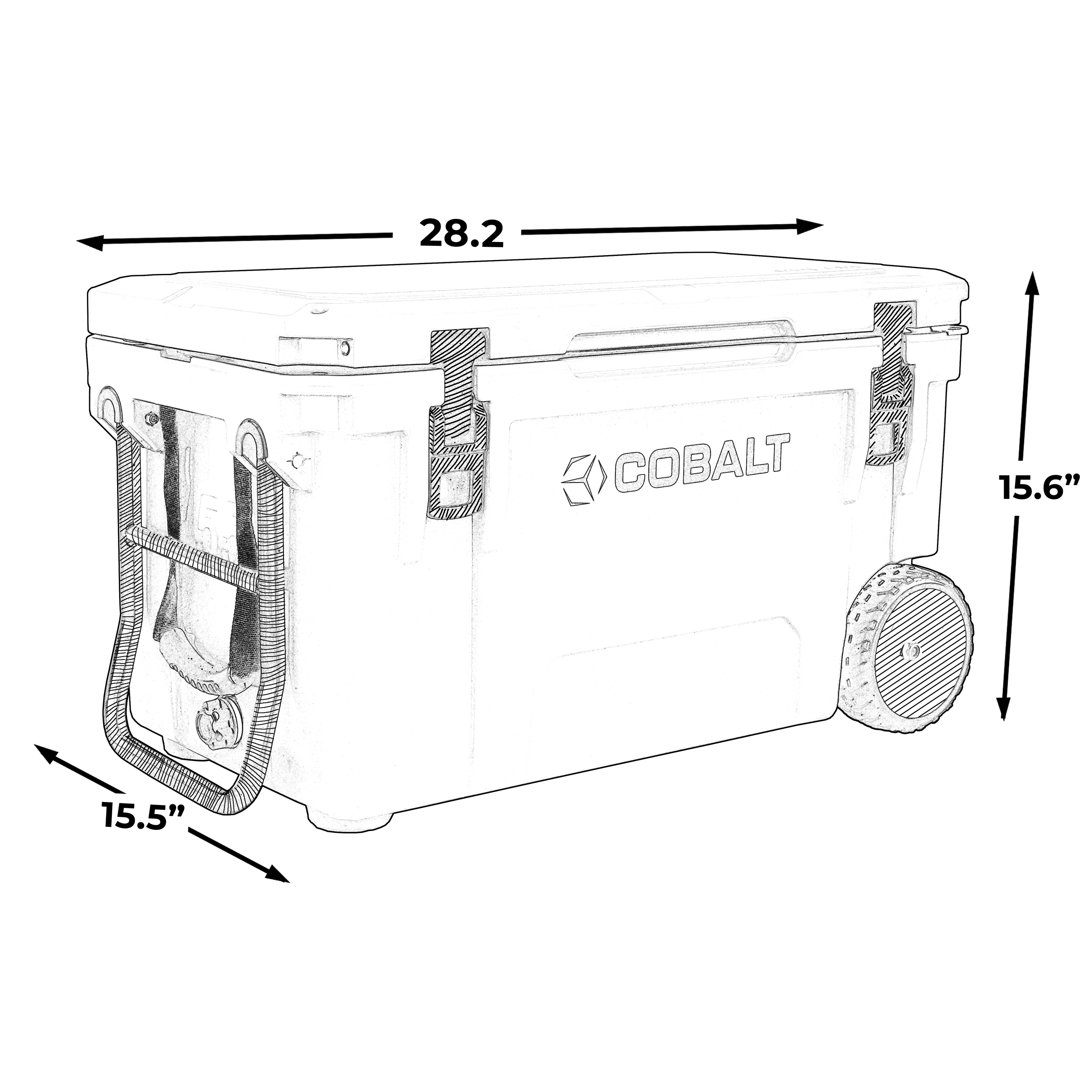 Cobalt 55 Quart with Wheels Roto-Molded Super Cooler – Caddis Sports Cobalt 55 Quart with Wheels Roto-Molded Super Cooler – Caddis Sports