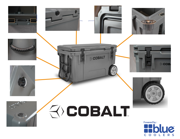 Cobalt 55 Quart with Wheels Roto-Molded Super Cooler